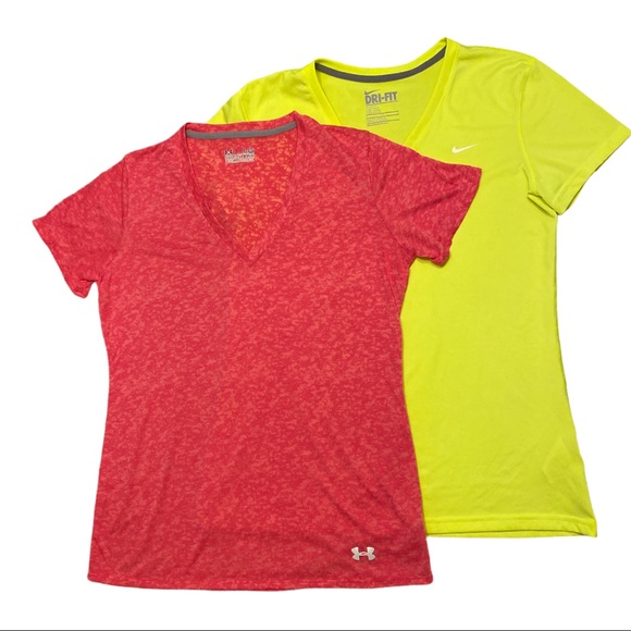 Under Armour Nike Dri-Fit V-Neck T-Shirt Bundle L - Picture 1 of 12